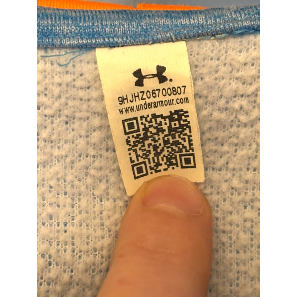 Under Armour Womens Blue & Orange Coldgear Fleece Pullover Hoodie Sporty NO SIZE - Picture 11 of 14